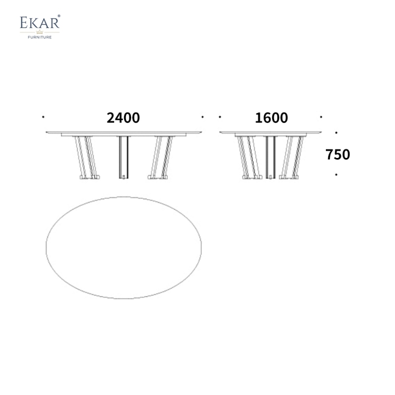 Modern Minimalist Oval Marble Dining Table | Luxury Dining Room Furniture by EKAR FURNITURE