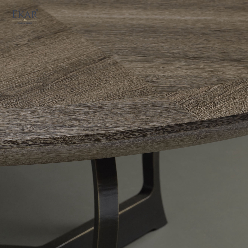 EKAR Arcveil Oval & Round Dining Table | Solid Oak Herringbone Top | EKAR FURNITURE