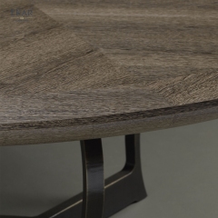 EKAR Arcveil Oval & Round Dining Table | Solid Oak Herringbone Top | EKAR FURNITURE