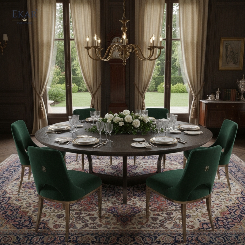 EKAR Arcveil Oval & Round Dining Table | Solid Oak Herringbone Top | EKAR FURNITURE