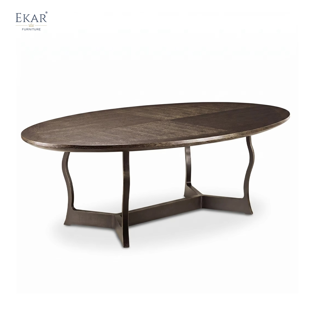 EKAR Arcveil Oval & Round Dining Table | Solid Oak Herringbone Top | EKAR FURNITURE