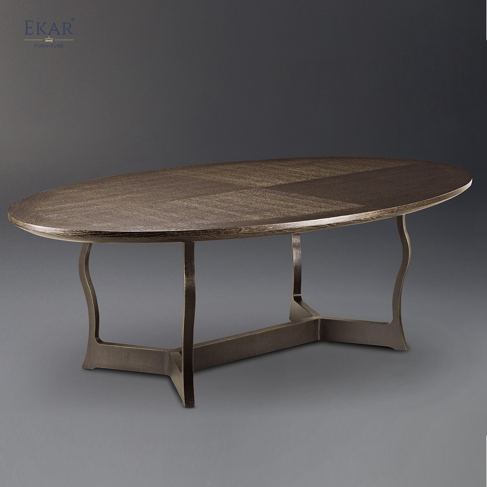 EKAR Arcveil Oval & Round Dining Table | Solid Oak Herringbone Top | EKAR FURNITURE