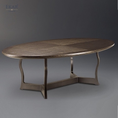 EKAR Arcveil Oval & Round Dining Table | Solid Oak Herringbone Top | EKAR FURNITURE