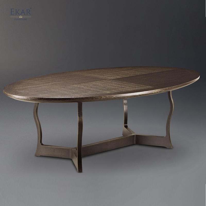 EKAR Arcveil Oval & Round Dining Table | Solid Oak Herringbone Top | EKAR FURNITURE