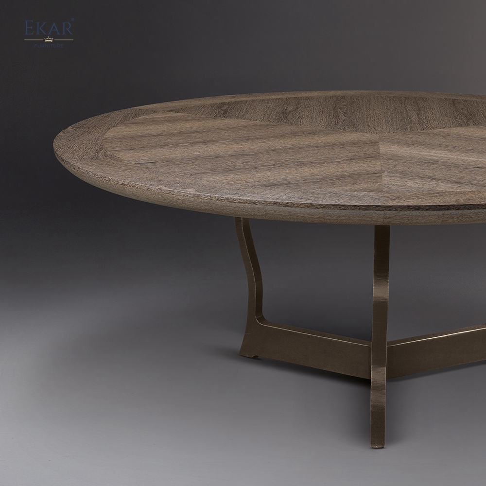 EKAR Arcveil Oval & Round Dining Table | Solid Oak Herringbone Top | EKAR FURNITURE