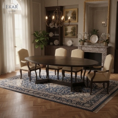 EKAR Arcveil Oval & Round Dining Table | Solid Oak Herringbone Top | EKAR FURNITURE