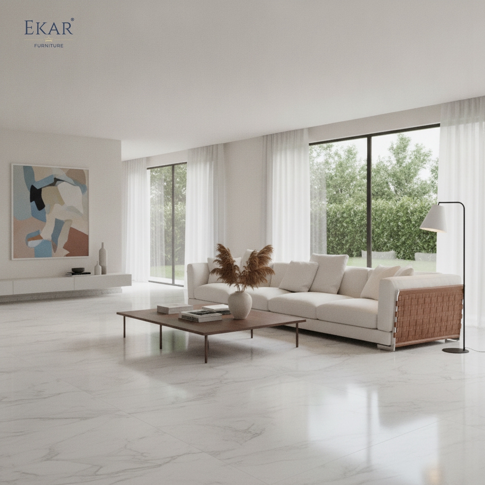 Loom Woven Leather Strap Sofa | Luxury Living Room Sofa — EKAR FURNITURE HCS297