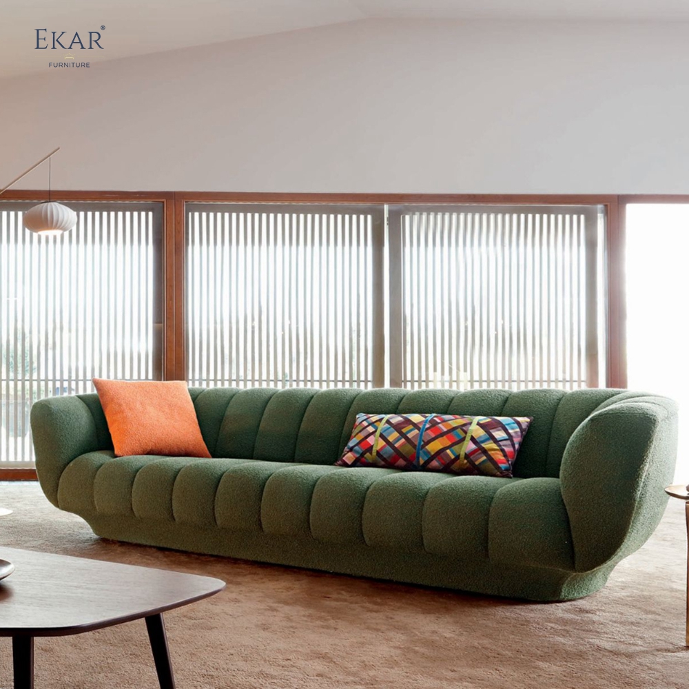 Crest Channel Tufted Modern Sofa | Curved Living Room Sofa — EKAR FURNITURE