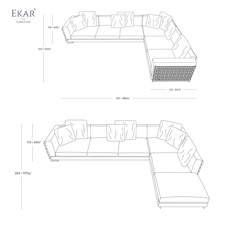 Loom Woven Leather Strap Sofa | Luxury Living Room Sofa — EKAR FURNITURE HCS297