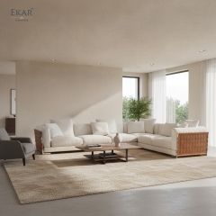 Loom Woven Leather Strap Sofa | Luxury Living Room Sofa — EKAR FURNITURE HCS297