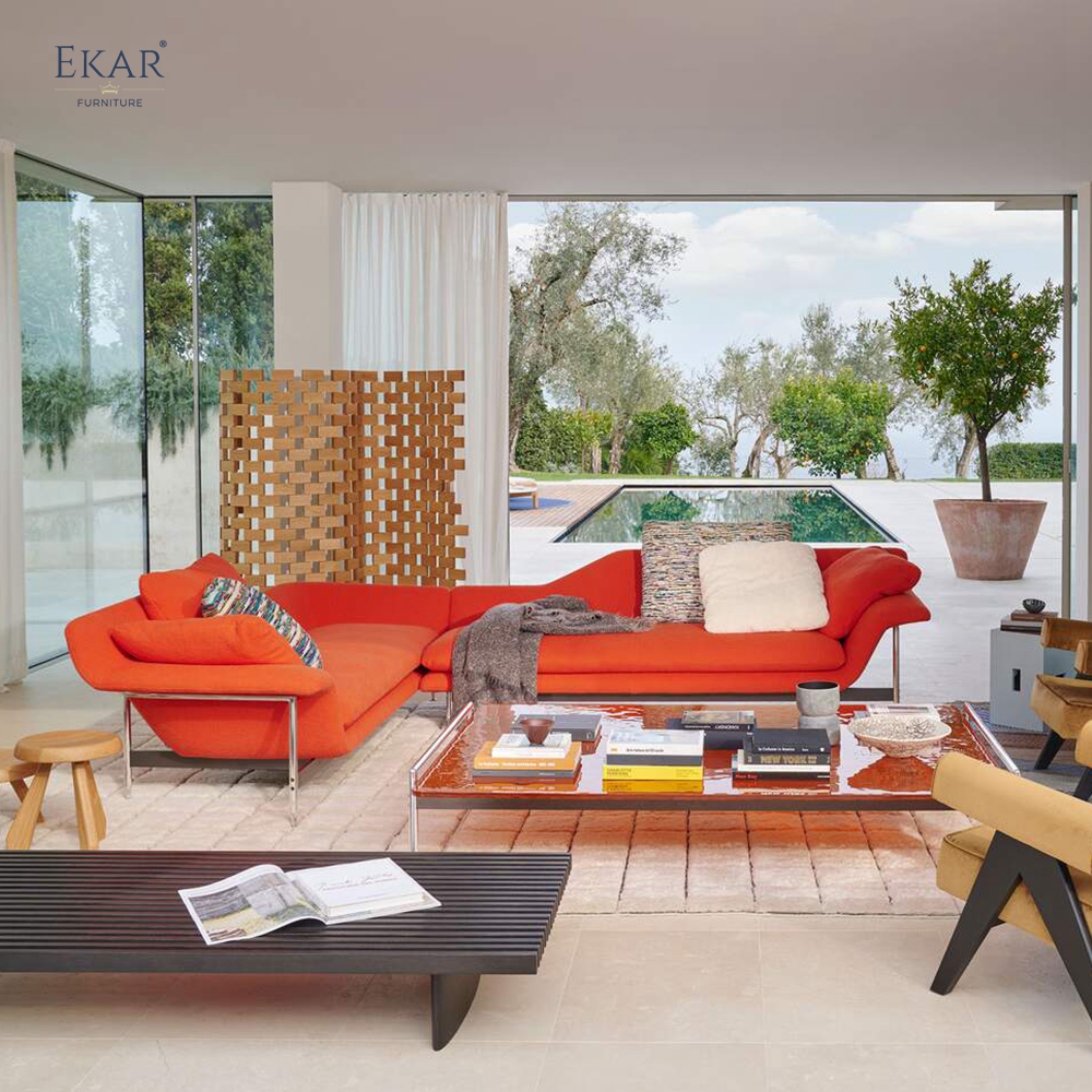 Horizon Wide Arm Low Profile Sofa | Modern Sectional Living Room Sofa — EKAR FURNITURE