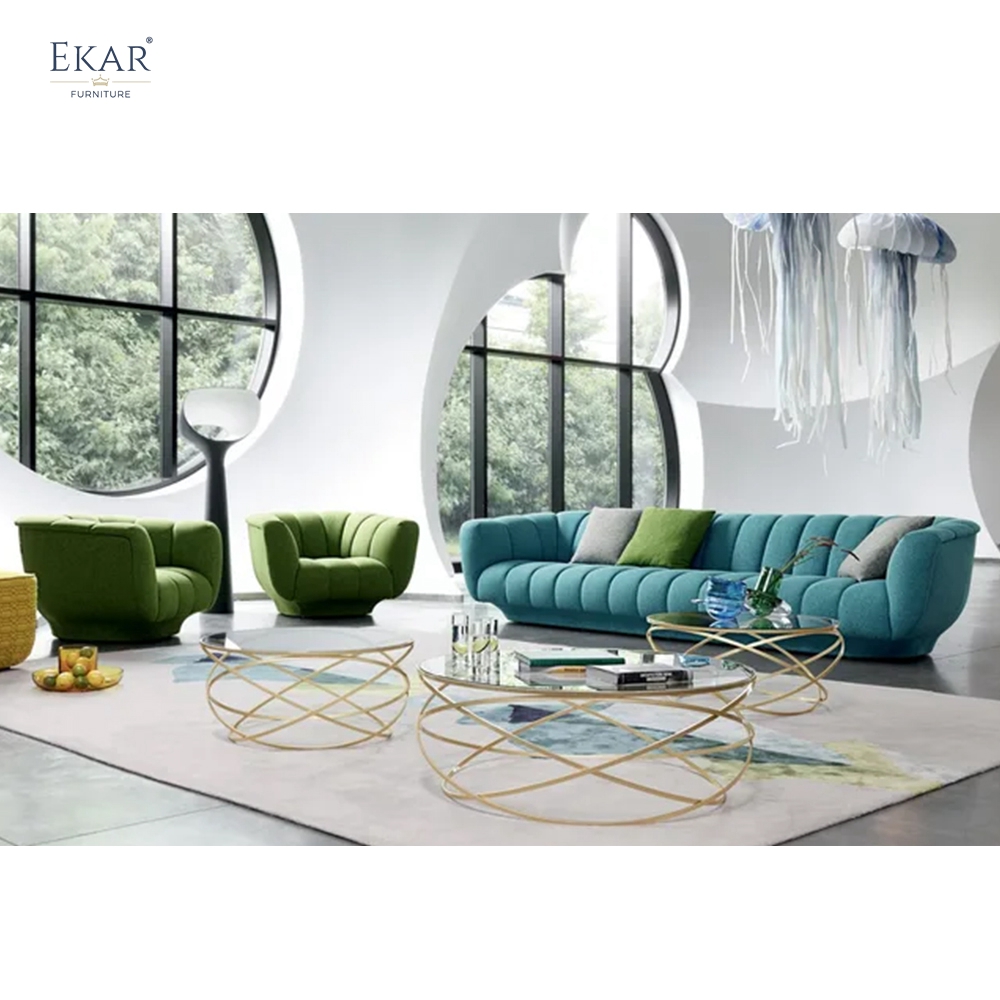 Crest Channel Tufted Modern Sofa | Curved Living Room Sofa — EKAR FURNITURE