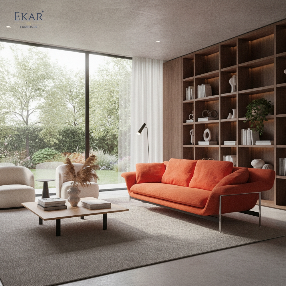 Horizon Wide Arm Low Profile Sofa | Modern Sectional Living Room Sofa — EKAR FURNITURE