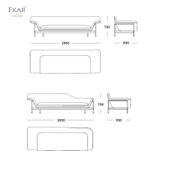 Horizon Wide Arm Low Profile Sofa | Modern Sectional Living Room Sofa — EKAR FURNITURE