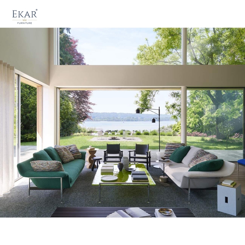 Horizon Wide Arm Low Profile Sofa | Modern Sectional Living Room Sofa — EKAR FURNITURE