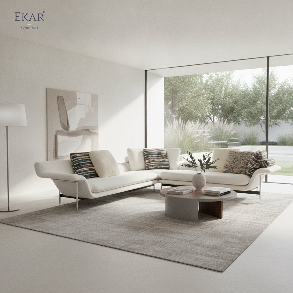 Horizon Wide Arm Low Profile Sofa | Modern Sectional Living Room Sofa — EKAR FURNITURE