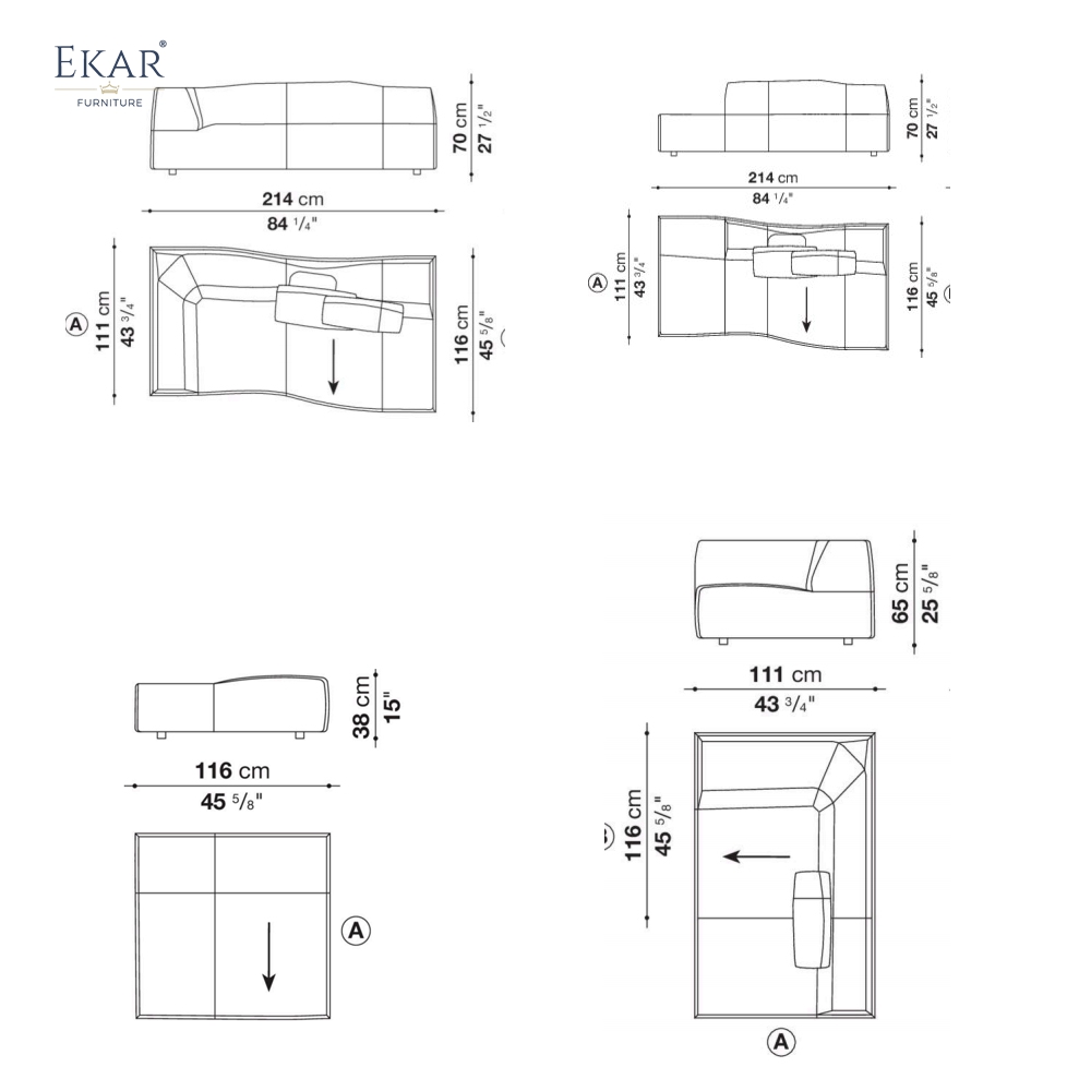 Bloc Modular Sectional Sofa System | Custom Living Room Sofa — EKAR FURNITURE