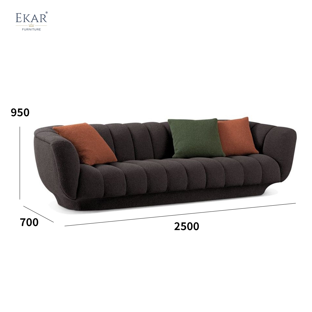 Crest Channel Tufted Modern Sofa | Curved Living Room Sofa — EKAR FURNITURE