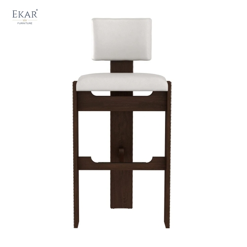 Modern Woven Bar Stool with Backrest – High Bar Chair for Kitchen &amp; Dining | EKAR Furniture
