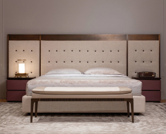 Panorama Panel Smart Bed | Modern Luxury Hotel Bed with Wide Headboard & Integrated Controls | EKAR FURNITURE