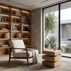 Modern Stacked Wood Side Table – Sculptural Accent Table for Living Room | EKAR Furniture