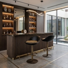 Modern Swivel Bar Stool with Studded Seat – Adjustable Bar Chair for Home Bar & Kitchen | EKAR Furniture