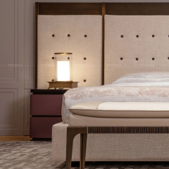Panorama Panel Smart Bed | Modern Luxury Hotel Bed with Wide Headboard & Integrated Controls | EKAR FURNITURE
