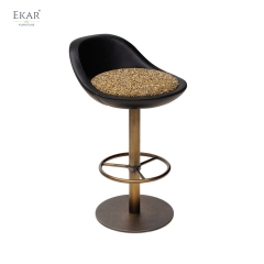 Modern Swivel Bar Stool with Studded Seat – Adjustable Bar Chair for Home Bar & Kitchen | EKAR Furniture