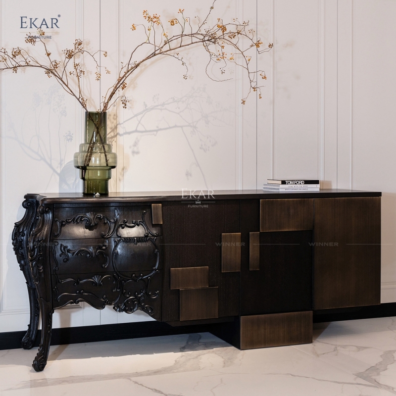 Modern Solid Wood Entryway Cabinet – Unique Design for Stylish and Functional Hallway Storage
