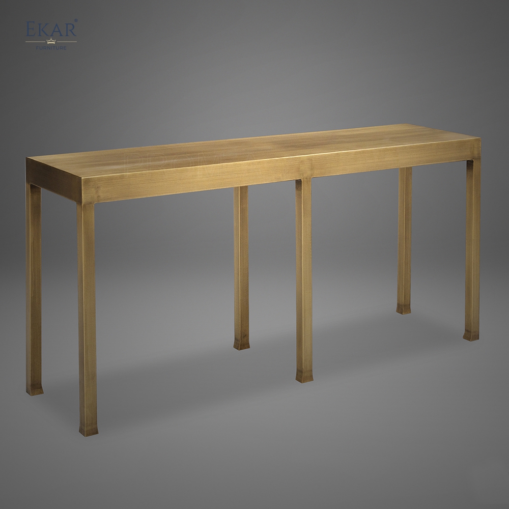 Modern Brass Console Table – Metal Entryway Table for Hallway & Foyer | EKAR Furniture