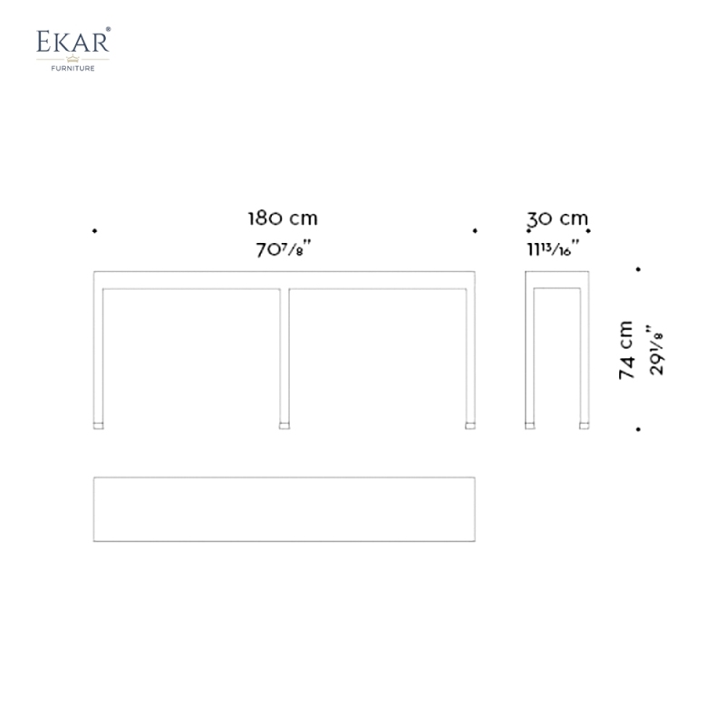 Modern Brass Console Table – Metal Entryway Table for Hallway & Foyer | EKAR Furniture