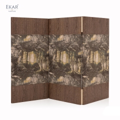Modern Wood Folding Room Divider Screen – 3-Panel Decorative Privacy Screen | EKAR Furniture