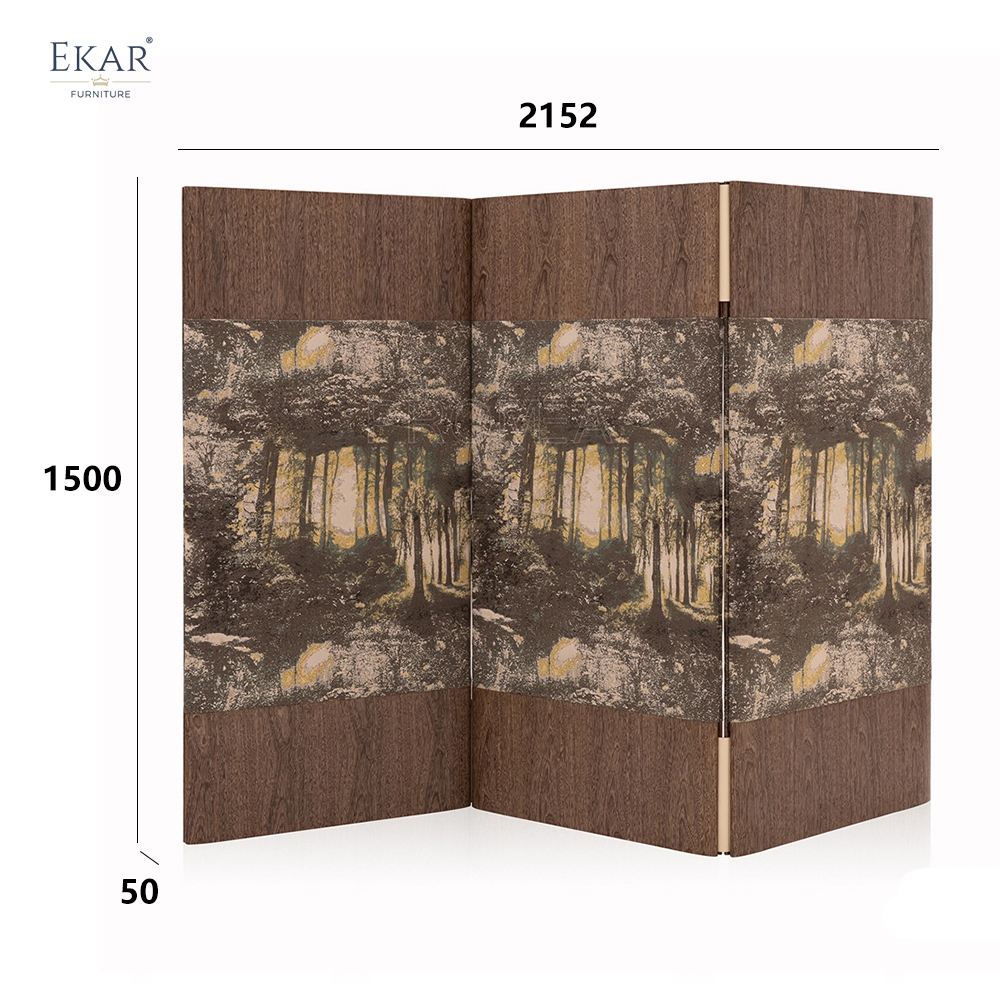 Modern Wood Folding Room Divider Screen – 3-Panel Decorative Privacy Screen | EKAR Furniture