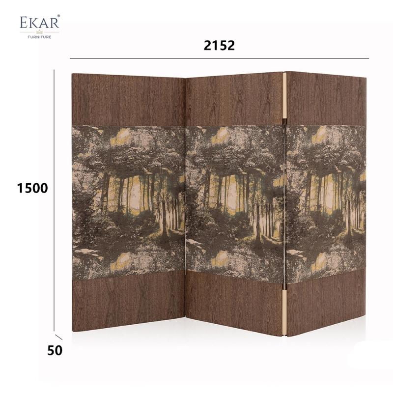 Modern Wood Folding Room Divider Screen – 3-Panel Decorative Privacy Screen | EKAR Furniture
