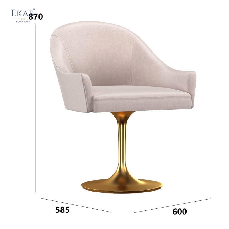 Modern Velvet Swivel Bar Chair with Tulip Base – Rounded Armchair Style Bar Stool | EKAR Furniture