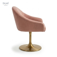 Modern Velvet Swivel Bar Chair with Tulip Base – Rounded Armchair Style Bar Stool | EKAR Furniture