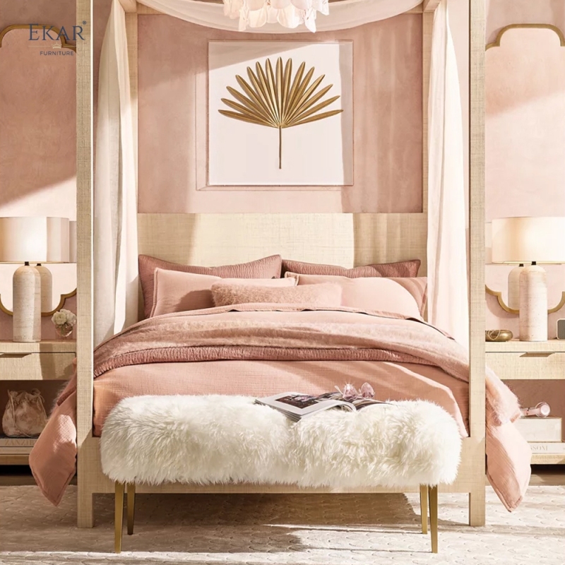 Modern Tufted Bed Bench – Upholstered Velvet End of Bed Bench for Bedroom | EKAR Furniture