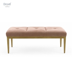 Modern Tufted Bed Bench – Upholstered Velvet End of Bed Bench for Bedroom | EKAR Furniture