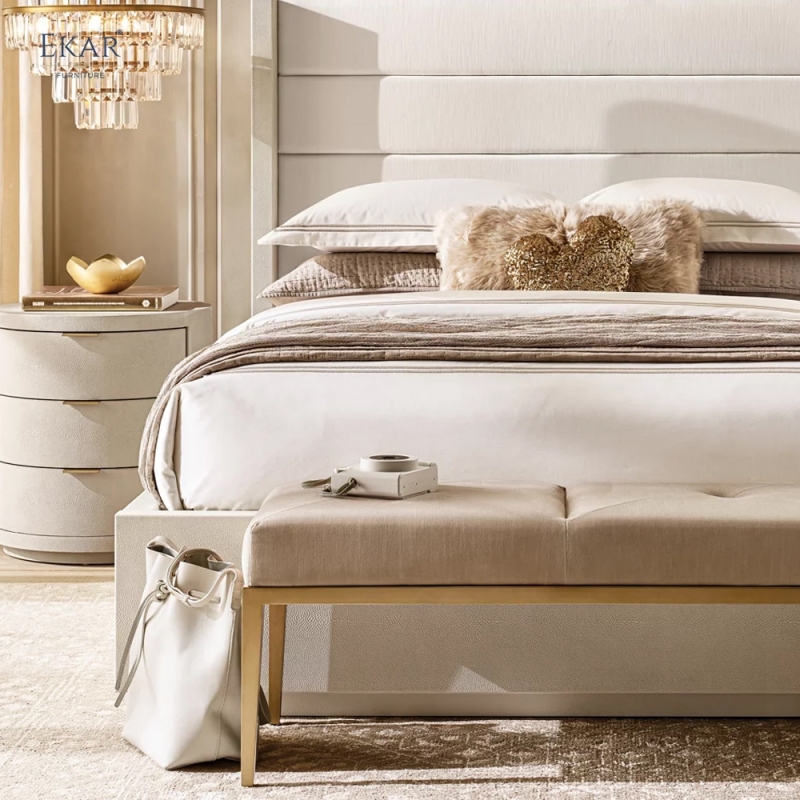 Modern Tufted Bed Bench – Upholstered Velvet End of Bed Bench for Bedroom | EKAR Furniture