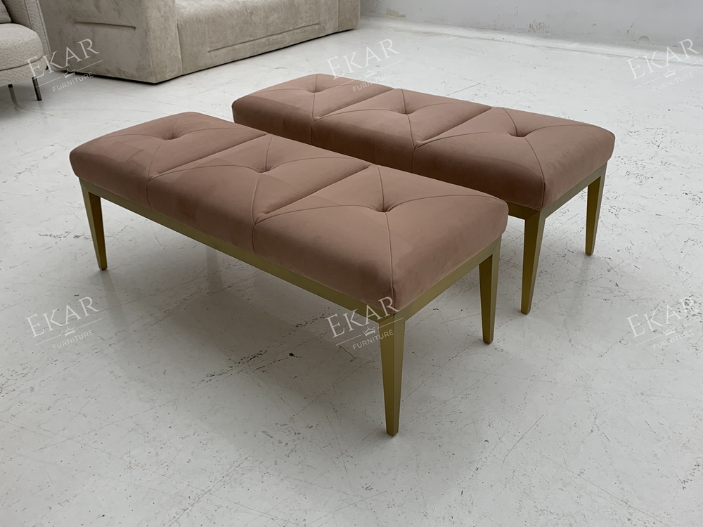 Modern Tufted Bed Bench – Upholstered Velvet End of Bed Bench for Bedroom | EKAR Furniture