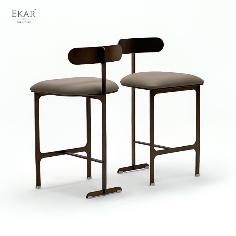 Modern Floating Oval Backrest Bar Stool – Minimalist Metal Counter Stool | EKAR Furniture