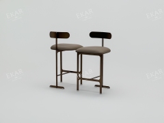 Modern Floating Oval Backrest Bar Stool – Minimalist Metal Counter Stool | EKAR Furniture