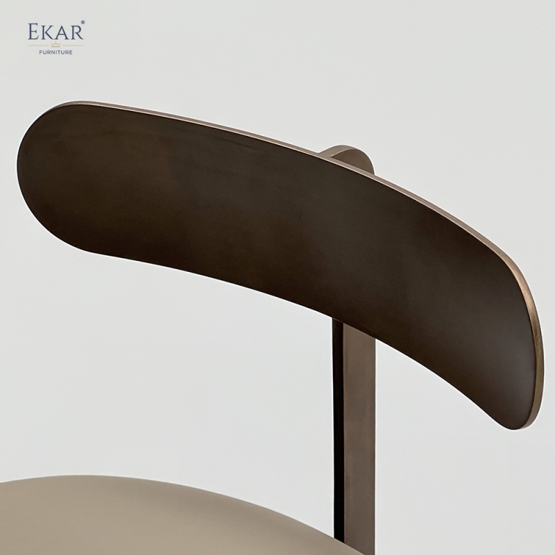 Modern Floating Oval Backrest Bar Stool – Minimalist Metal Counter Stool | EKAR Furniture