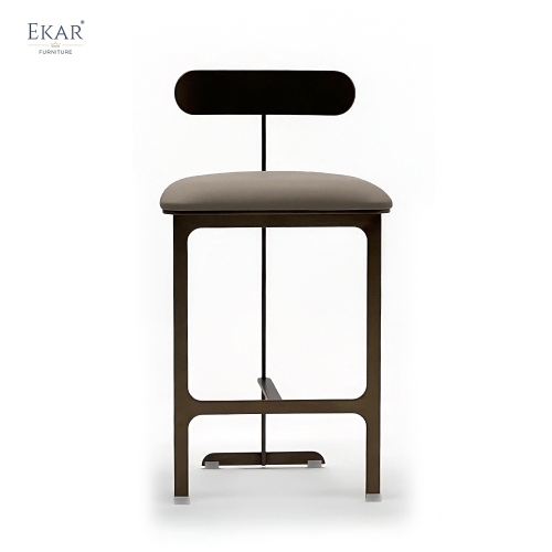 Modern Floating Oval Backrest Bar Stool – Minimalist Metal Counter Stool | EKAR Furniture