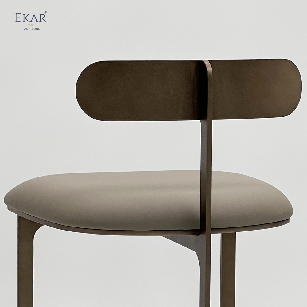 Modern Floating Oval Backrest Bar Stool – Minimalist Metal Counter Stool | EKAR Furniture