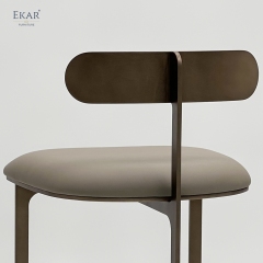 Modern Floating Oval Backrest Bar Stool – Minimalist Metal Counter Stool | EKAR Furniture