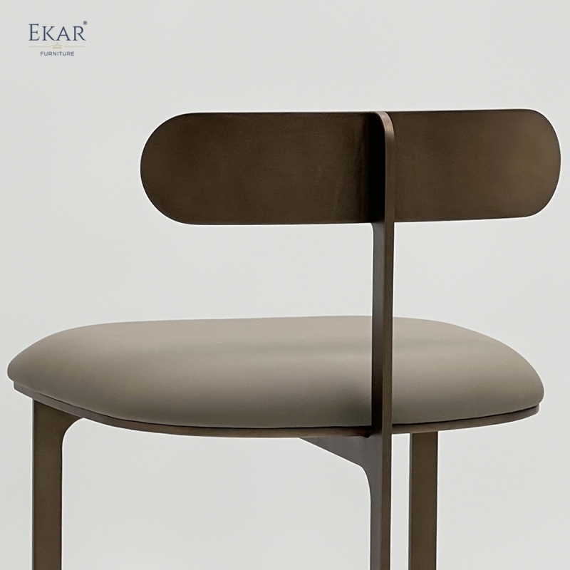 Modern Floating Oval Backrest Bar Stool – Minimalist Metal Counter Stool | EKAR Furniture
