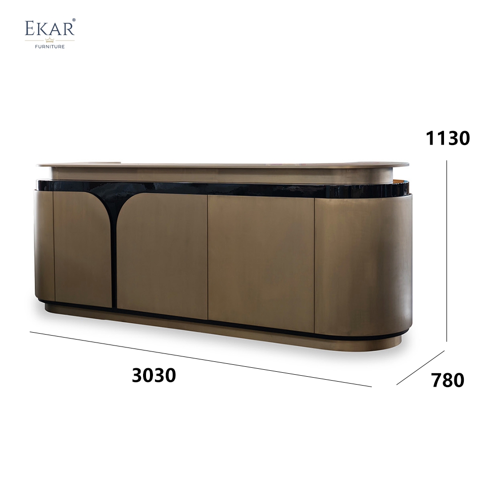 Modern Curved Reception Desk Counter – Luxury Hotel Lobby Front Desk | EKAR Furniture