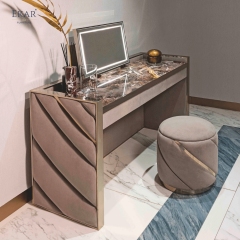 Modern Marble-Top Dressing Table with Mirror – Luxury Vanity Desk with Stool | EKAR FURNITURE