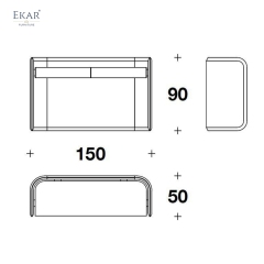 Modern Two-Tone Leather Dressing Table – Curved Vanity Desk with Drawers | EKAR Furniture